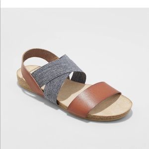 Women Kerryn Elastic Strap Sandal Cognac Size 7.5